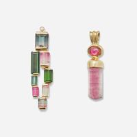 A Collection of 14K Gold and Tourmaline Jewelry