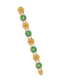YELLOW GOLD AND JADE BRACELET