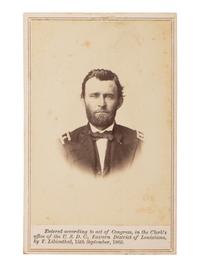 [CIVIL WAR -- GRANT, ULYSSES S. (1822-1885)]. CDV of Ulysses S. Grant as major general. New Orleans, LA: T. Lilienthal, 1863.