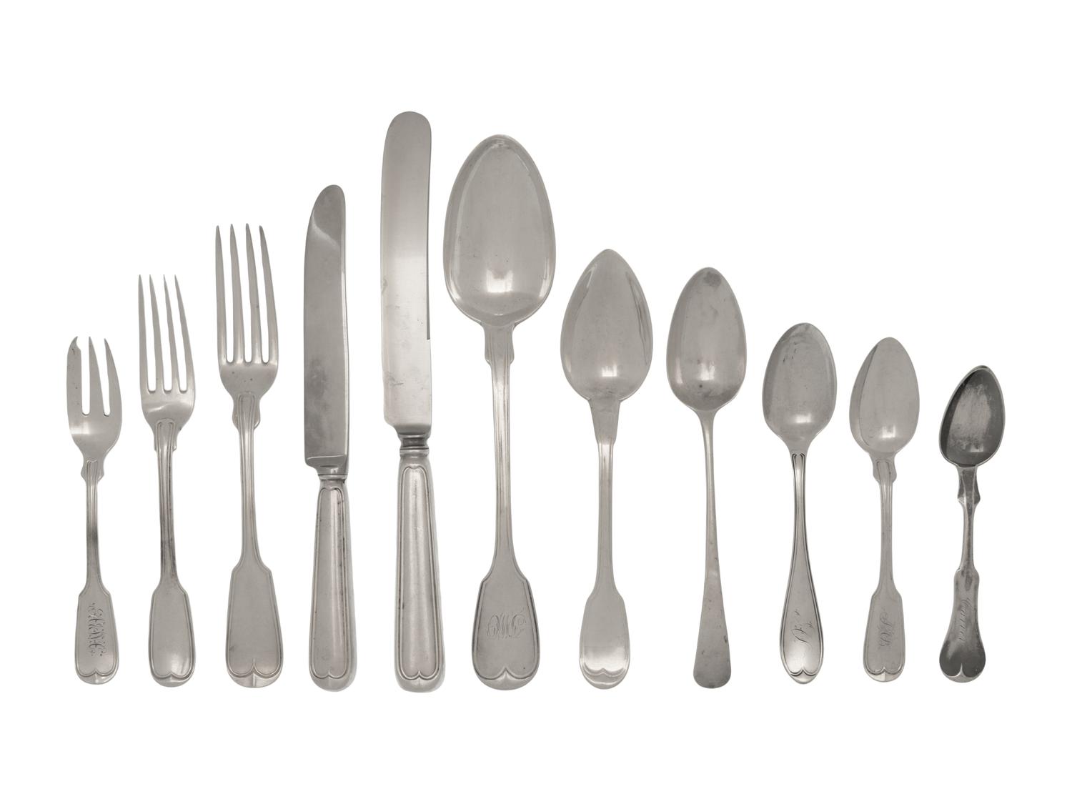 An Assembled Silver Flatware Service