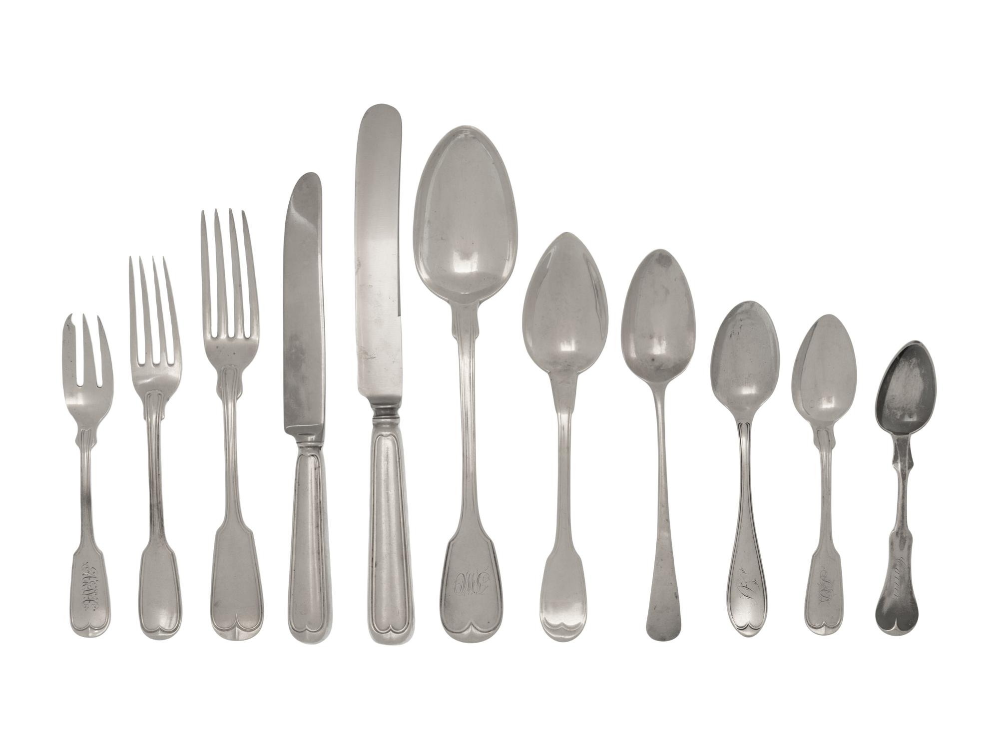 An Assembled Silver Flatware Service