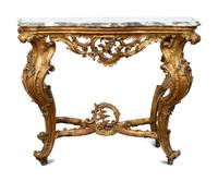 A Genovese Carved Giltwood Console Table — 18TH CENTURY