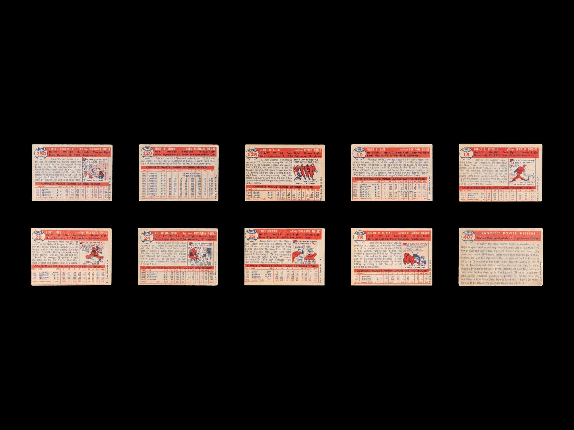 A Large Group of 1957 Topps Baseball Cards Featuring Hall of Famers and Rookie Cards,