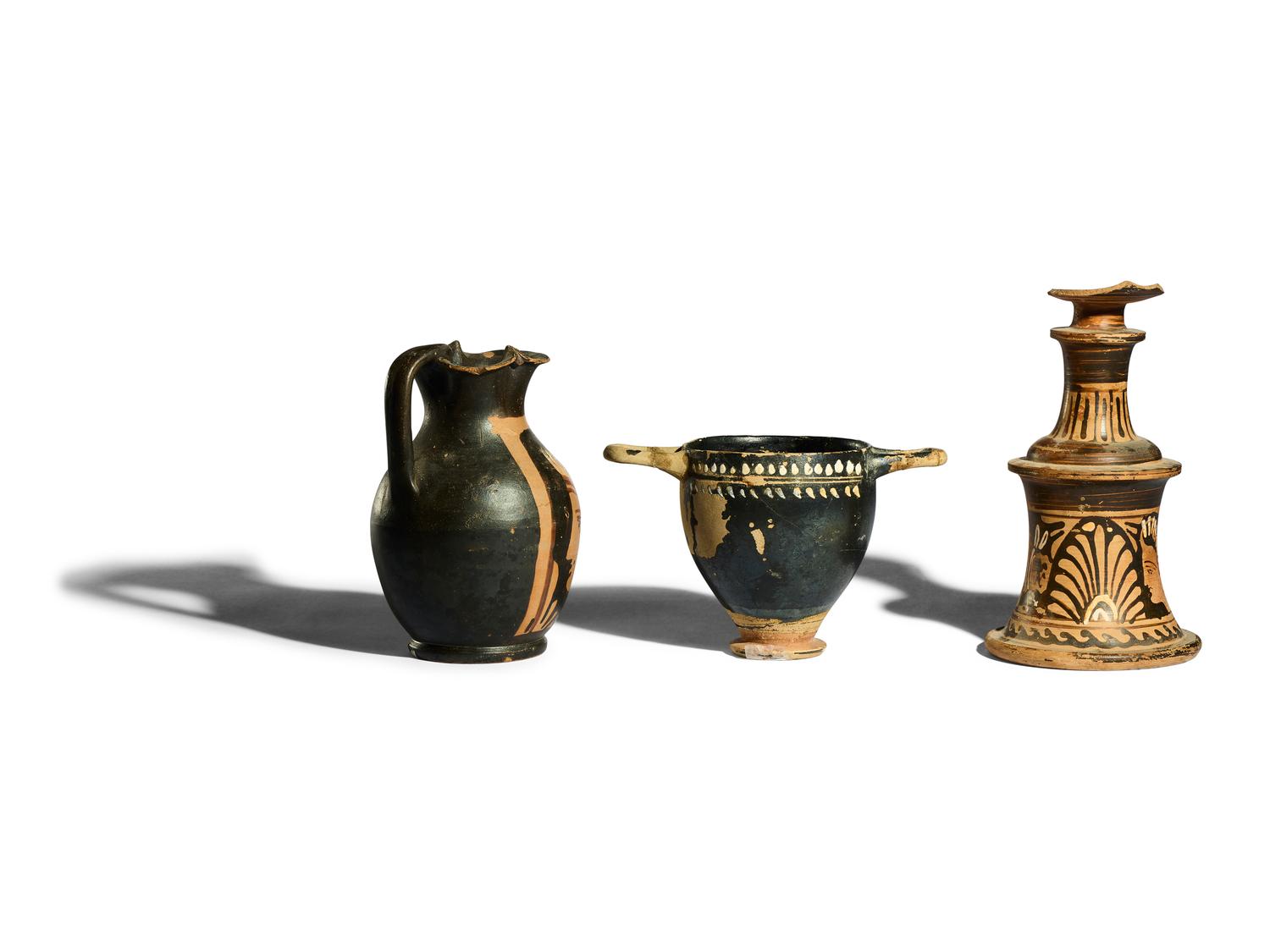 Three South Italian Red-Figured and Gnathian Vessels