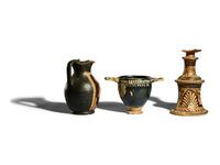 Three South Italian Red-Figured and Gnathian Vessels