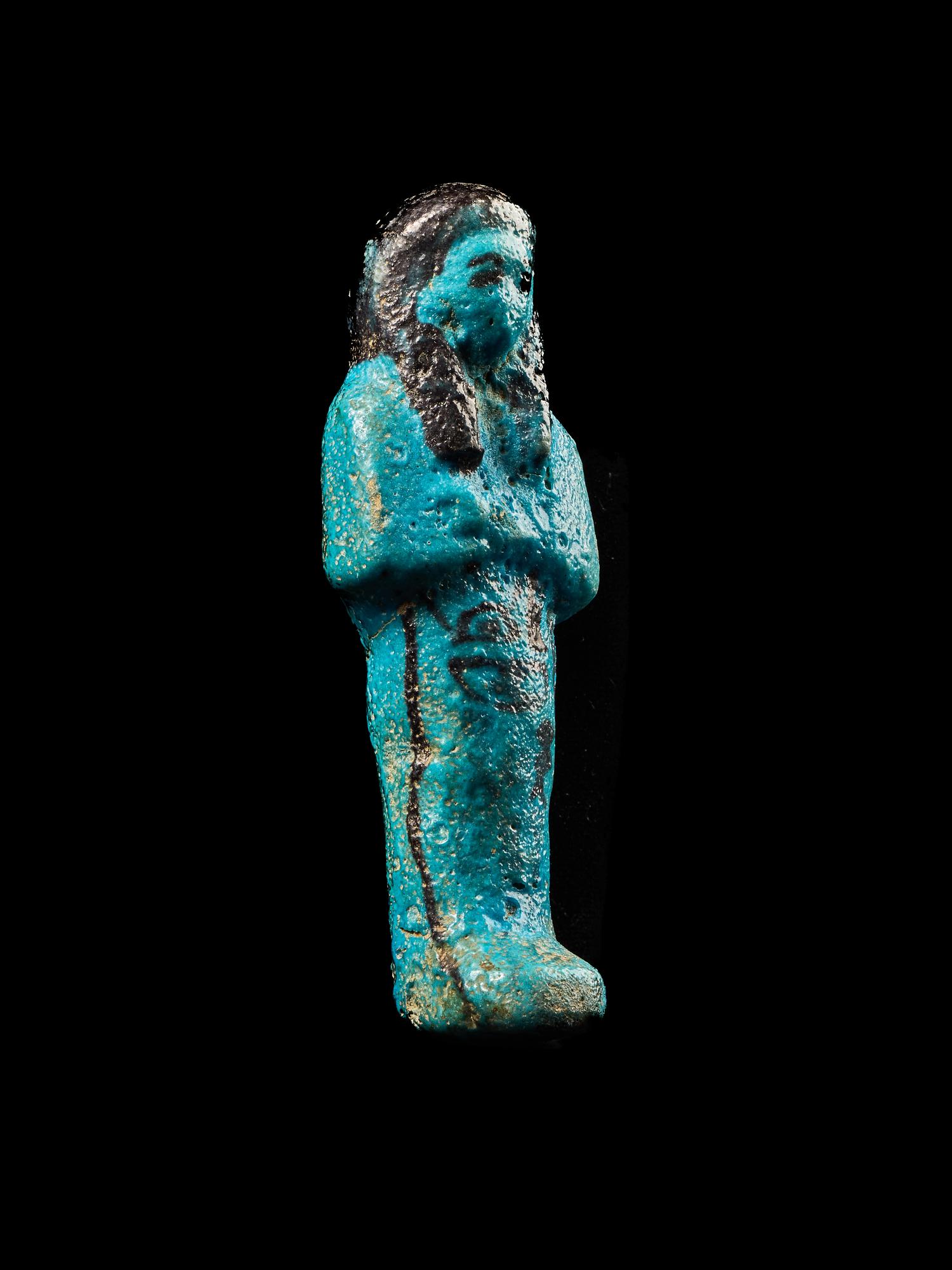 An Egyptian Blue Faience Ushabti