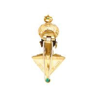 NARDI, YELLOW GOLD AND EMERALD BROOCH