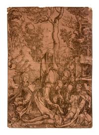 After Albrecht Dürer, (German, 1471–1528), The Lamentation, The Sudarium Displayed by Two Angels, and Head of Christ with Crown of Thorns