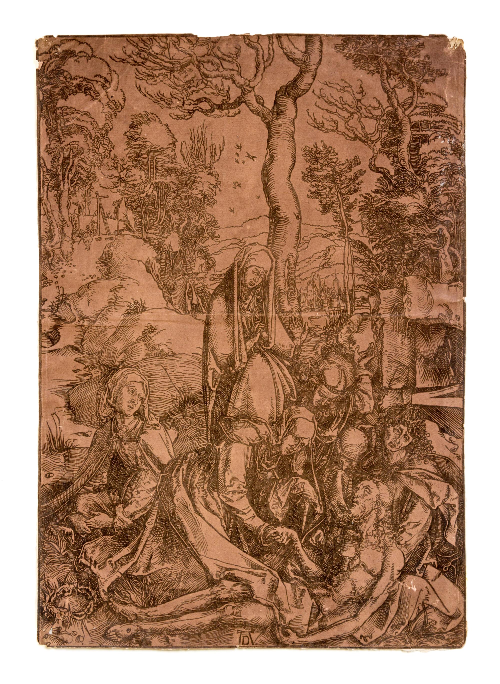 After Albrecht Dürer, (German, 1471–1528), The Lamentation, The Sudarium Displayed by Two Angels, and Head of Christ with Crown of Thorns