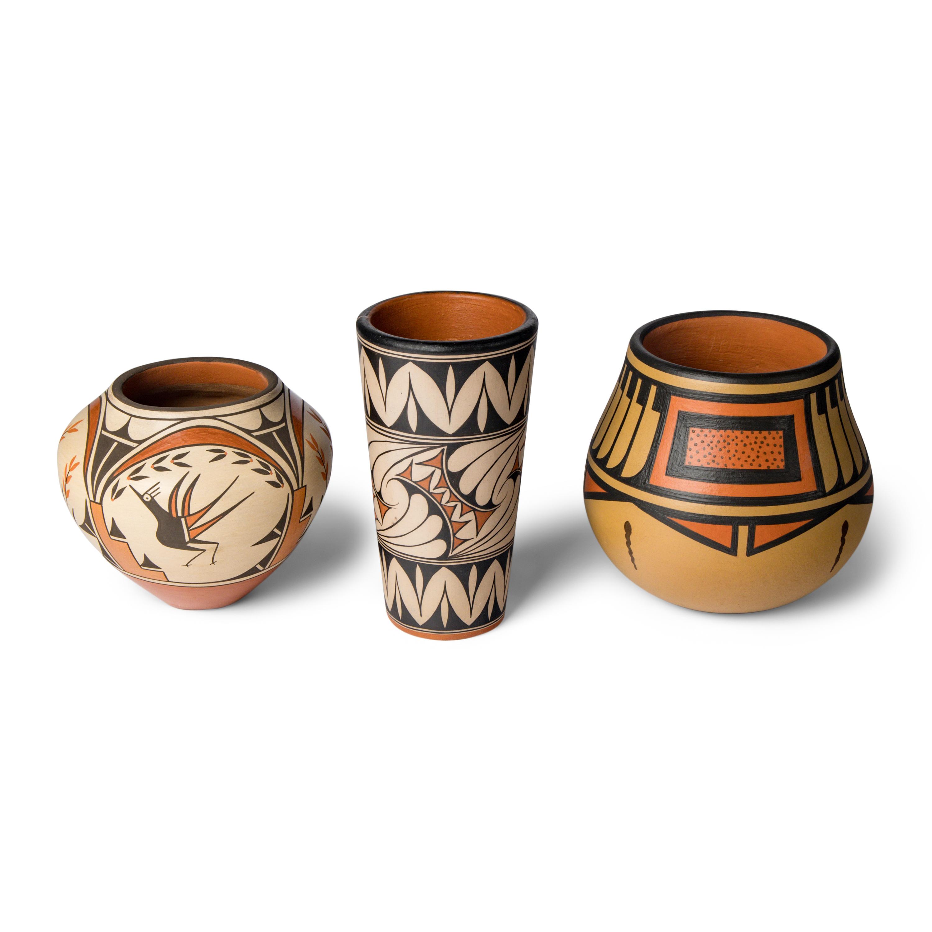 Pueblo Polychrome Pottery Jars