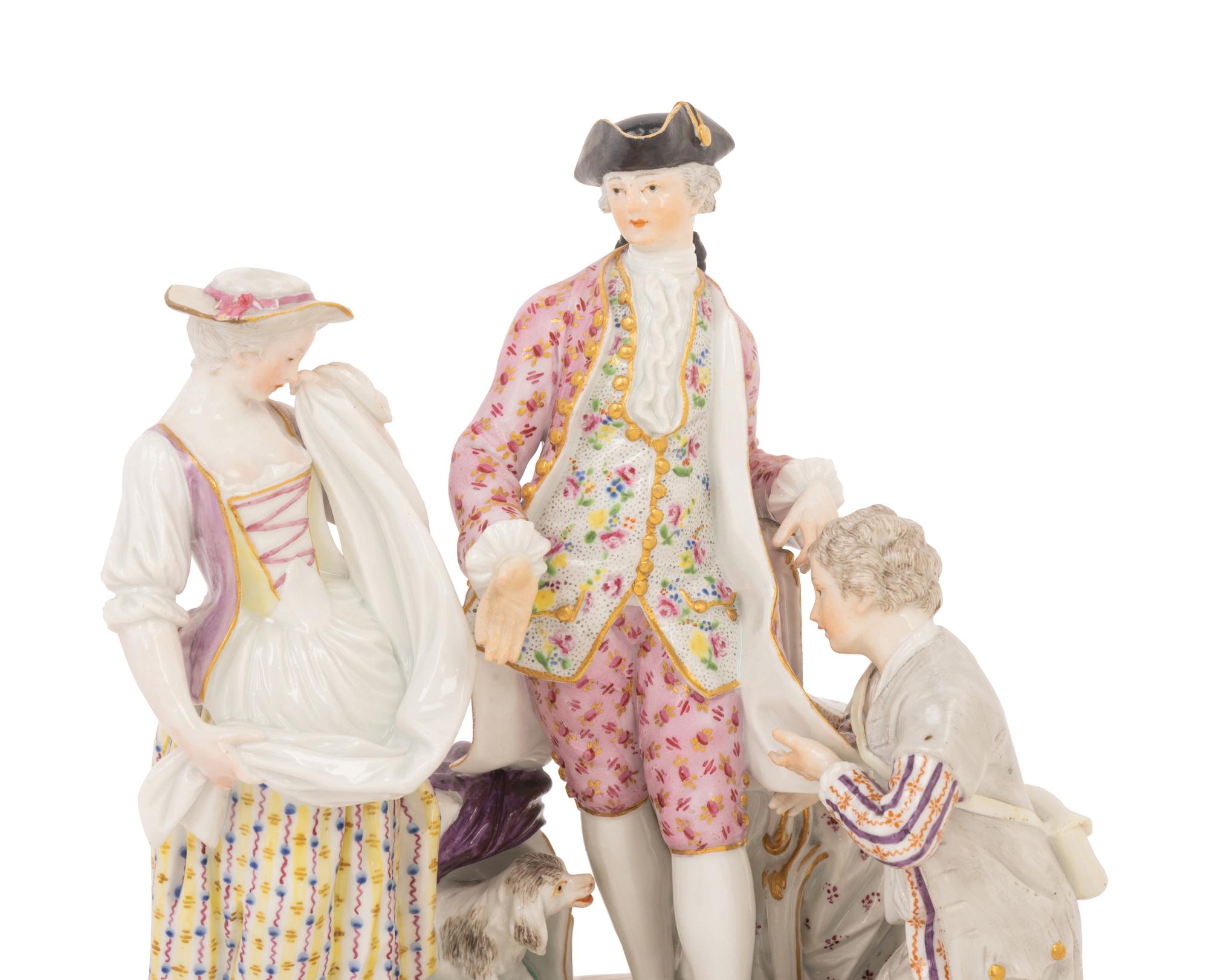 A Meissen Porcelain Figural Group of Annette et Lübin