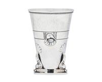 A Georg Jensen Silver and Moonstone Mounted Vase