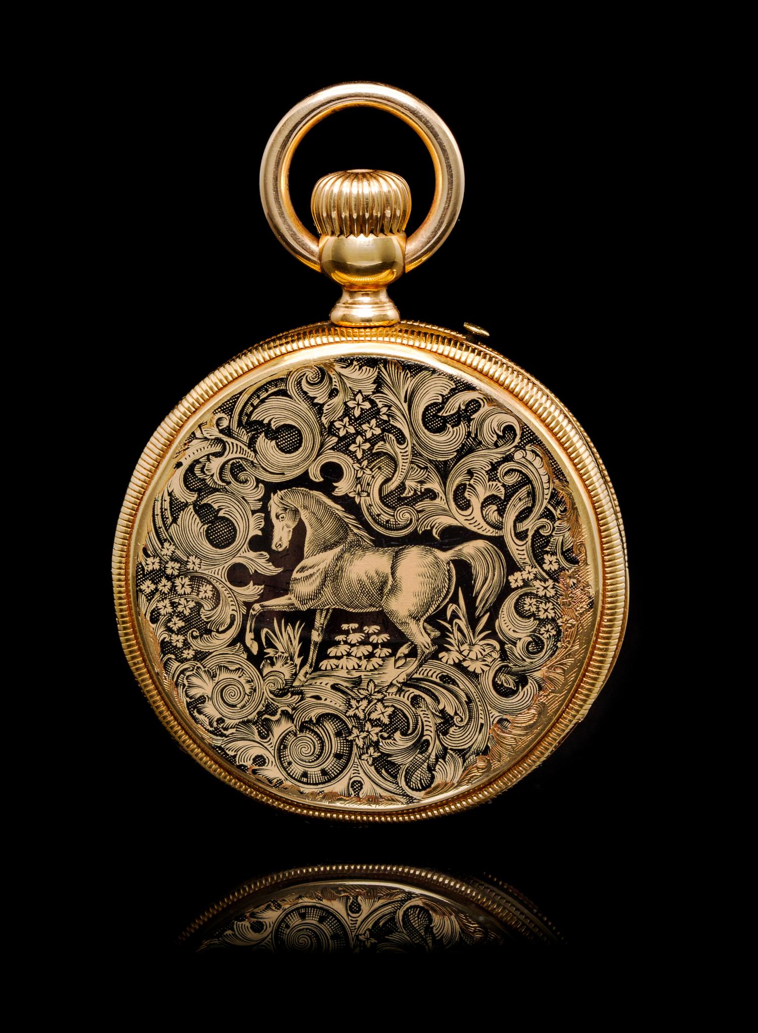 An 18 Karat Yellow Gold Open Face Pocket Watch, Lequin & Yersin,