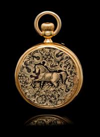An 18 Karat Yellow Gold Open Face Pocket Watch, Lequin & Yersin,