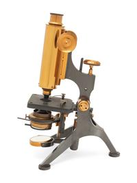 An English Brass and Black Lacquered Microscope