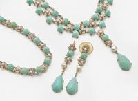 A 14K Yellow Gold and Turquoise Jewelry Suite