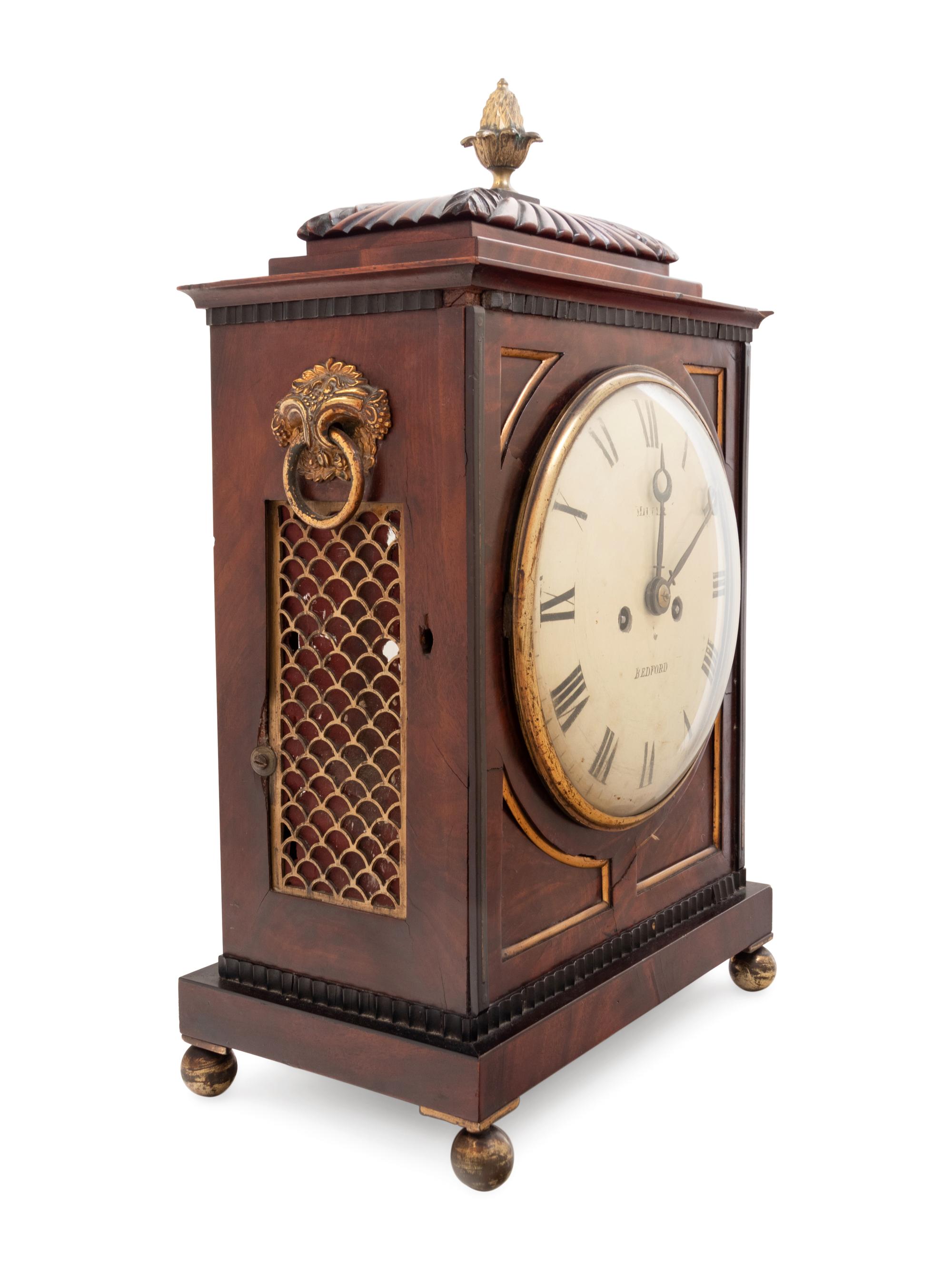 A Regency Brass Mounted Mahogany Bracket Clock