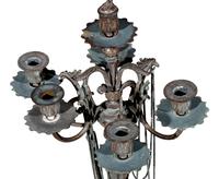 A Charles X Patinated Bronze Five-Light Candelabrum