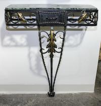 A Wrought Iron Console Table Height 32 1/2 inches.