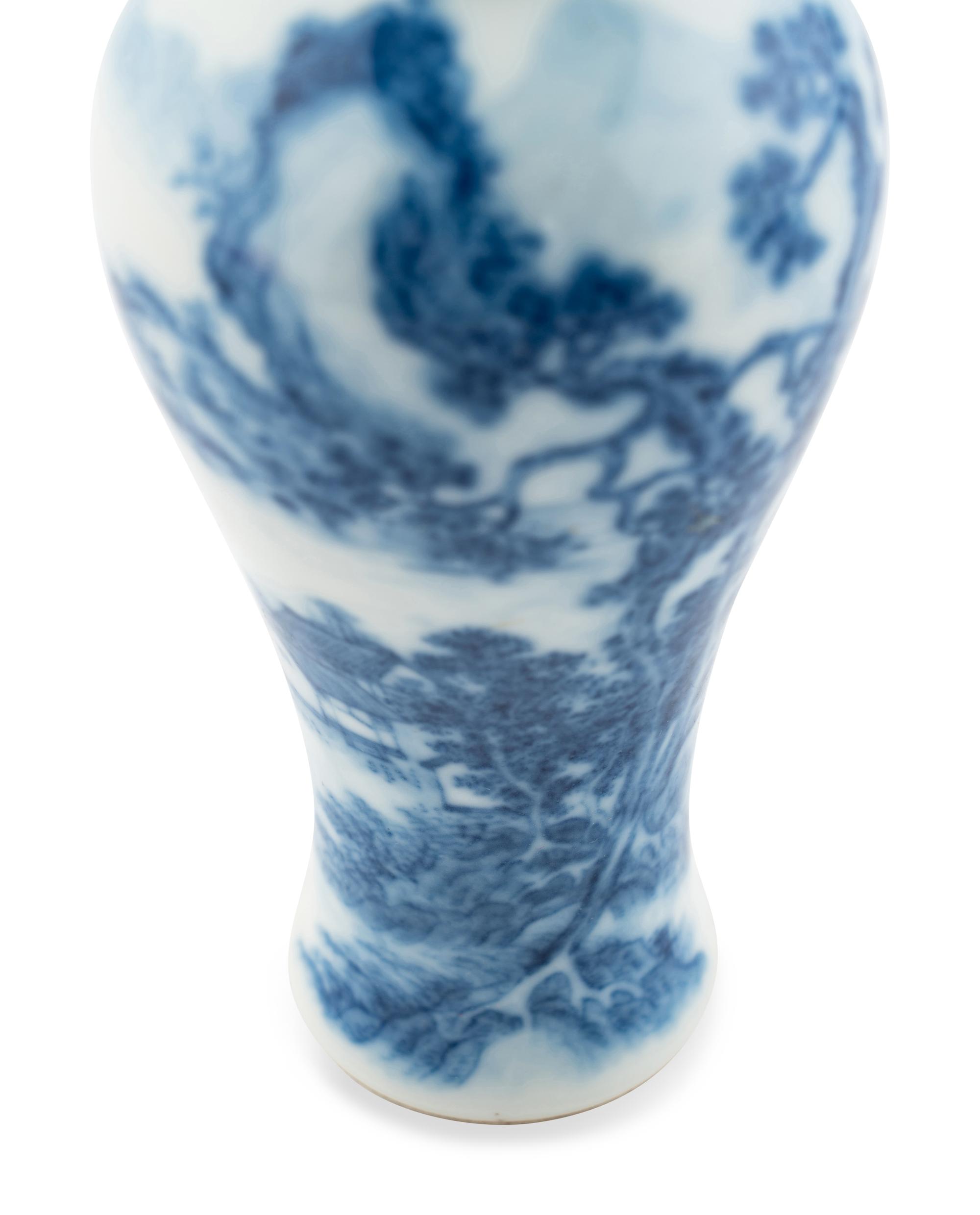 A Chinese Blue and White Porcelain 'Landscape' Vase