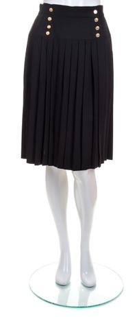 A Chanel Black Pleated Wrap Skirt,