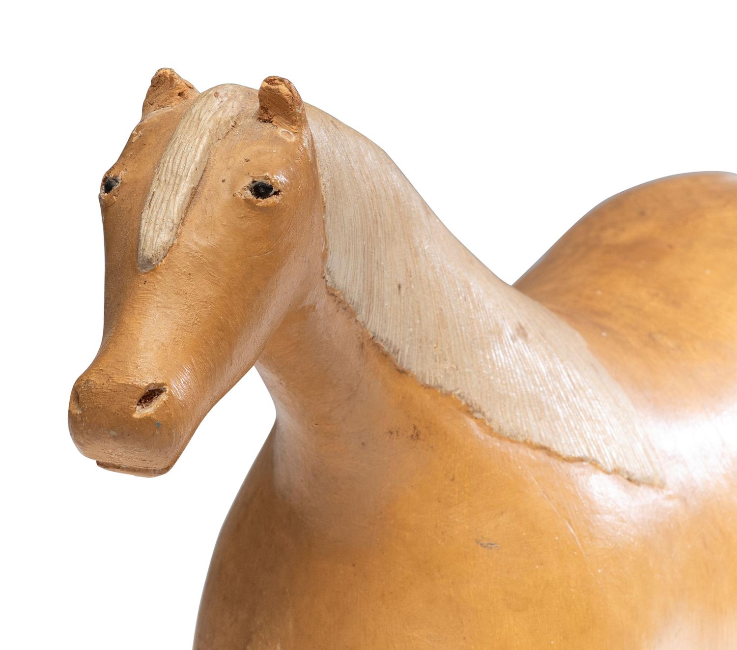 A Folk Art Carved and Painted Pine American Saddlebred Horse