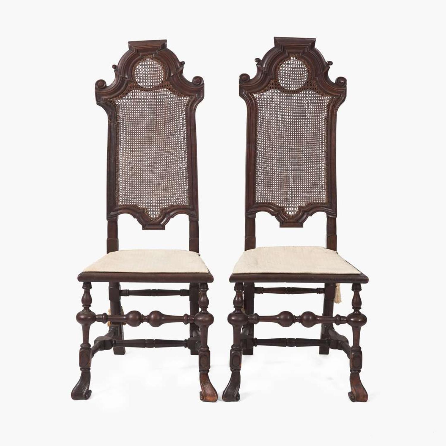A pair of William & Mary caned beech side chairs Irish, circa 1690