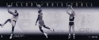 A Michael Jordan, Larry Bird and Magic Johnson Signed Autograph Legends of Basketball Large Framed Display (Upper Deck Authenticated) - Platinum Edition