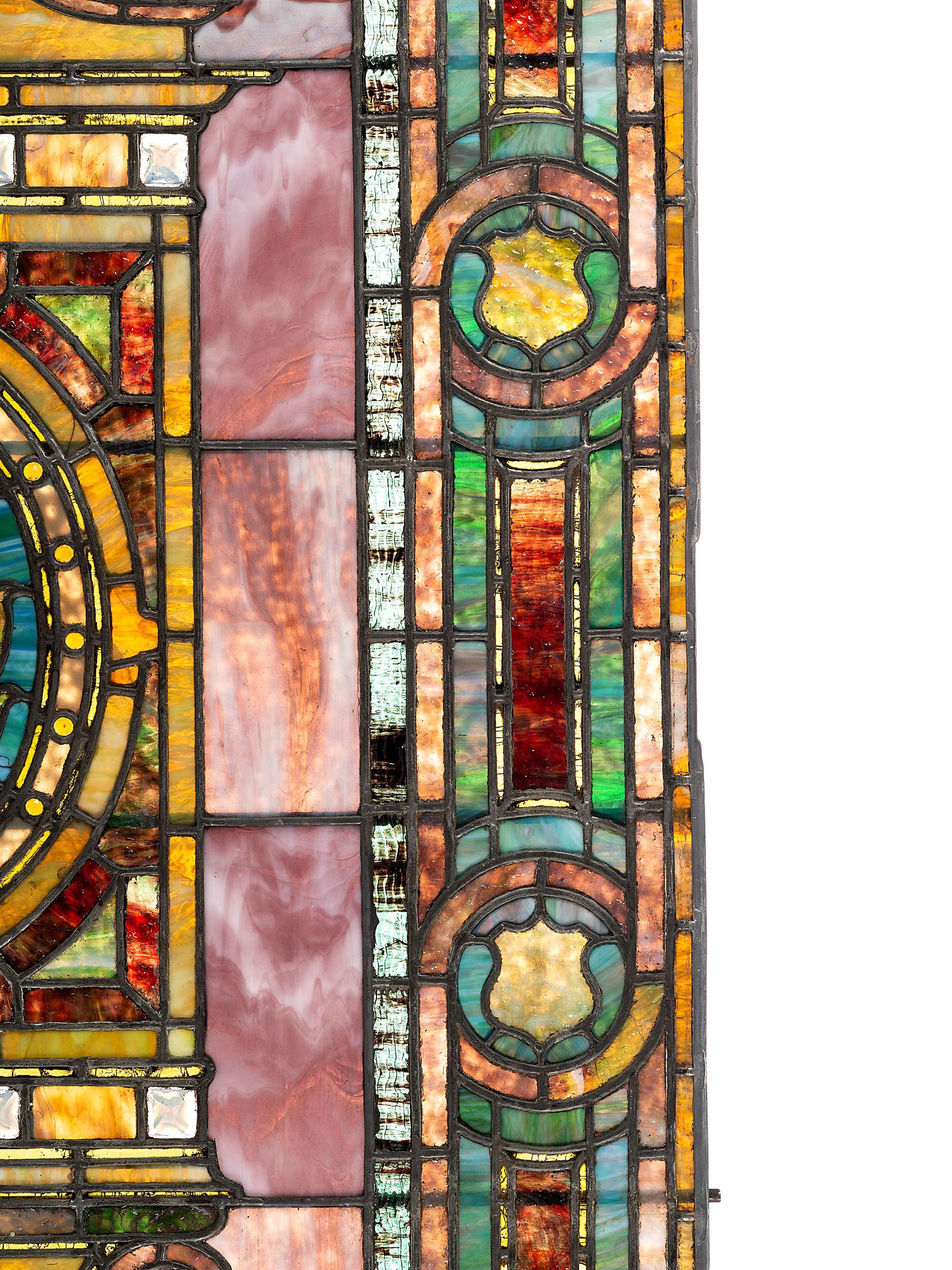 Arts and Crafts Leaded Glass Window, Circa 1900-1915…