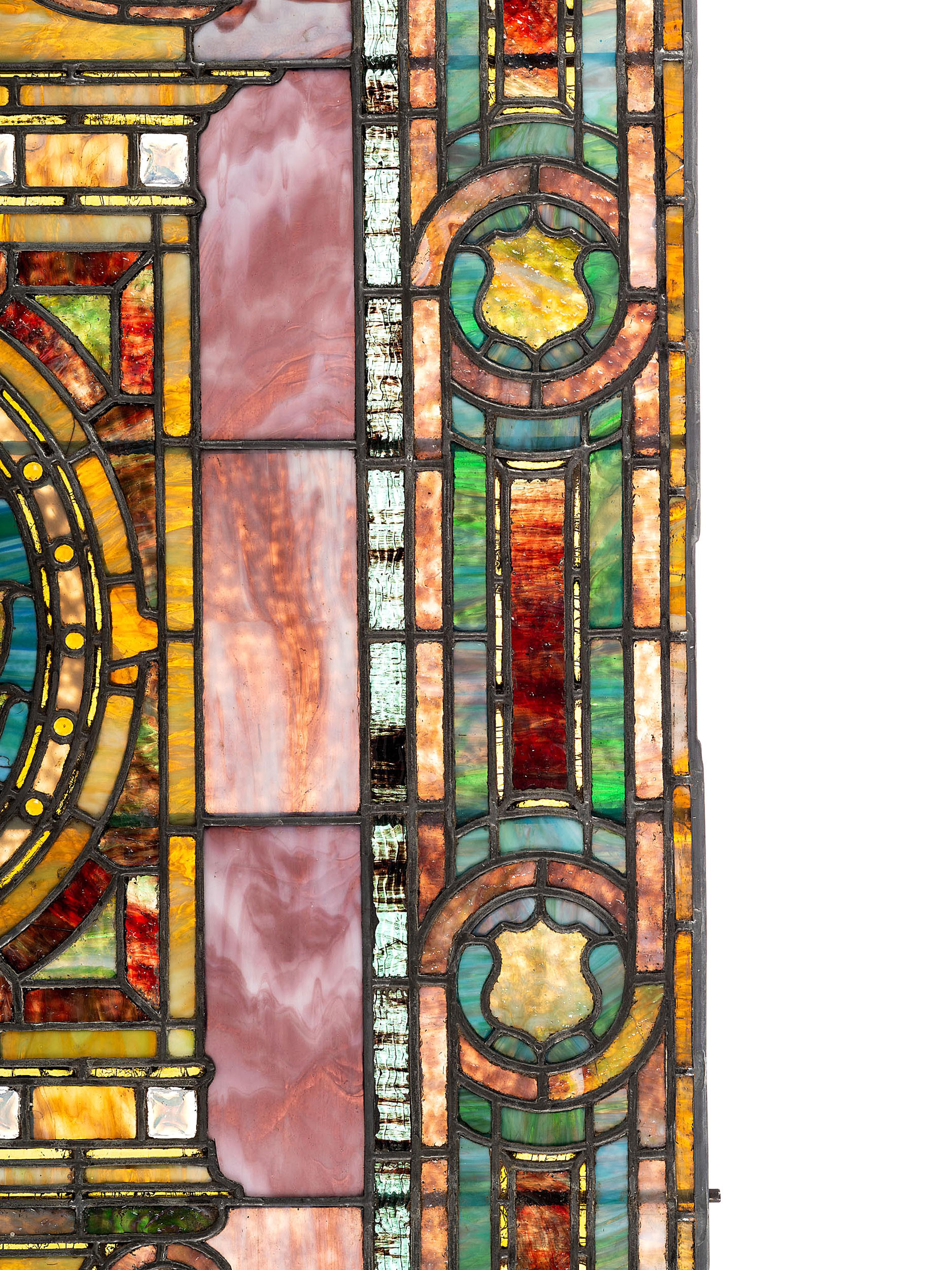 Arts and Crafts Leaded Glass Window, Circa 1900-1915…