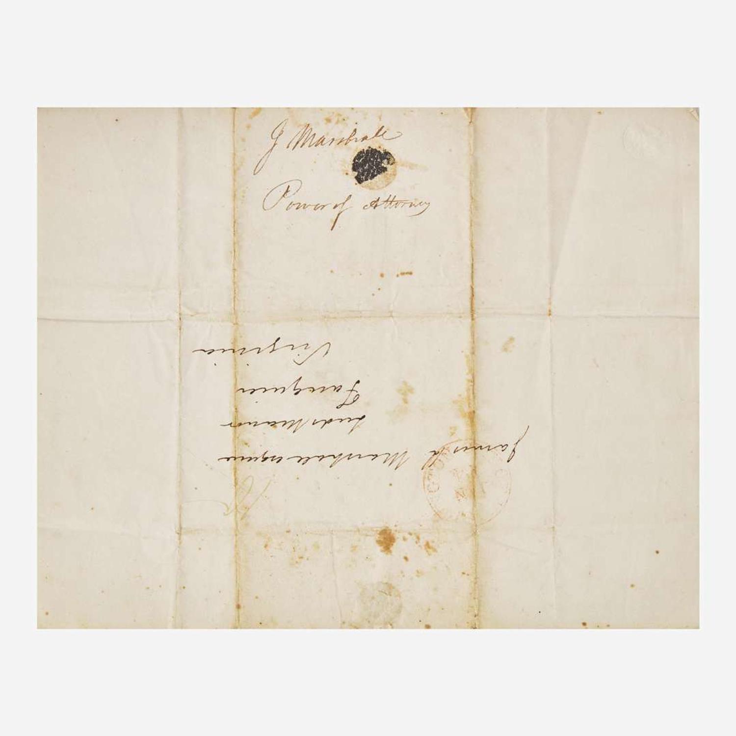 [Americana] Marshall, John Autograph Letter, signed