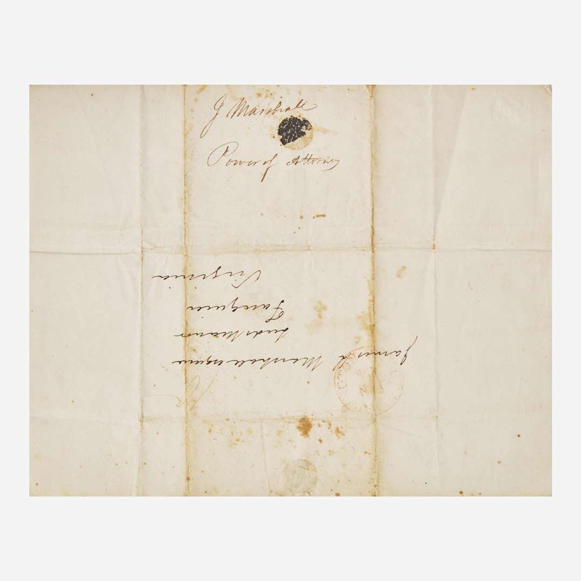 [Americana] Marshall, John Autograph Letter, signed