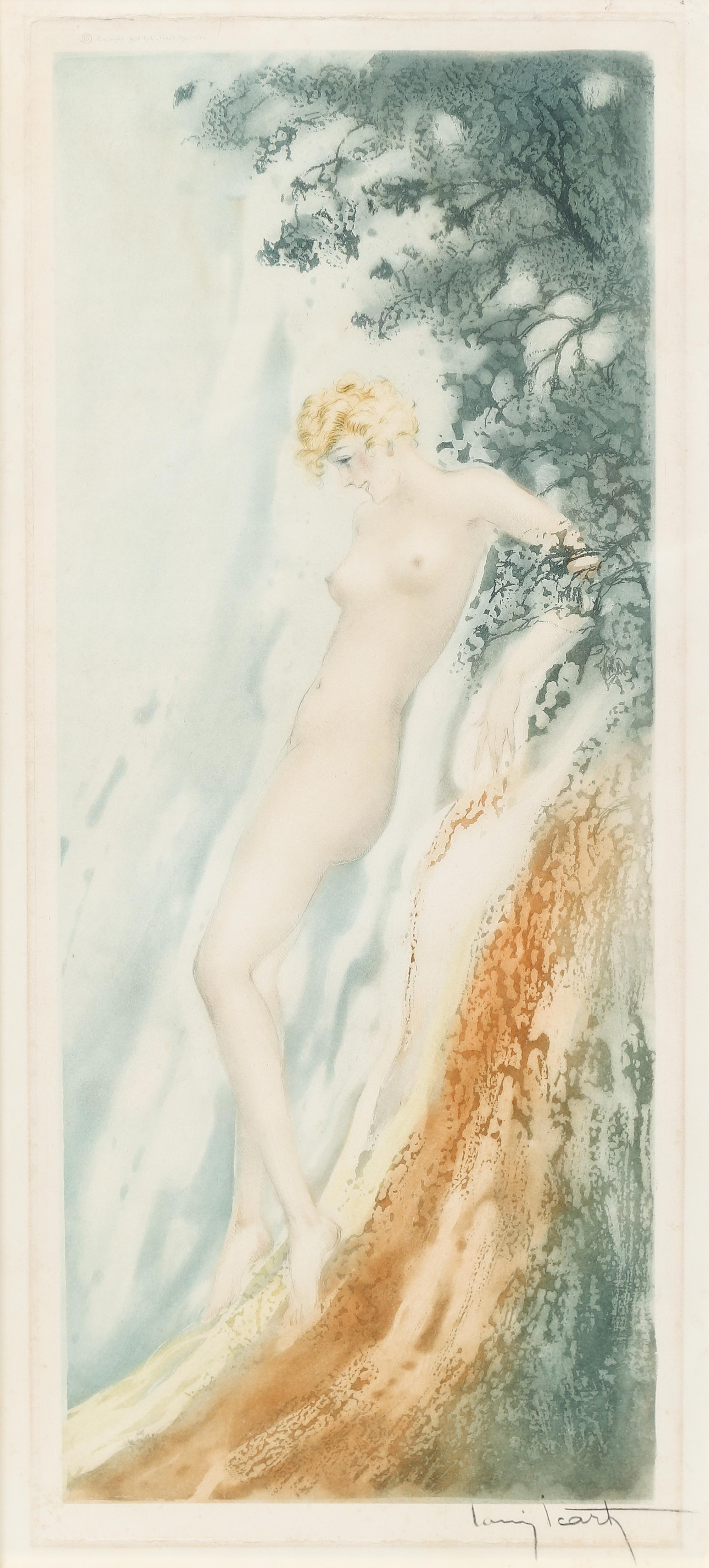 Louis Icart, (French, 1888-1950), Waterfall, 1936