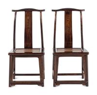 A Pair of Chinese Hardwood Chairs