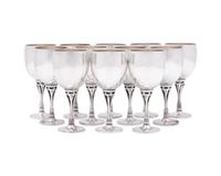A Set of Twelve Harald Nielsen Designed Georg Jensen Silver Goblets