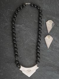 Sterling Silver Lapis, and Malachite Necklace AND Earrings