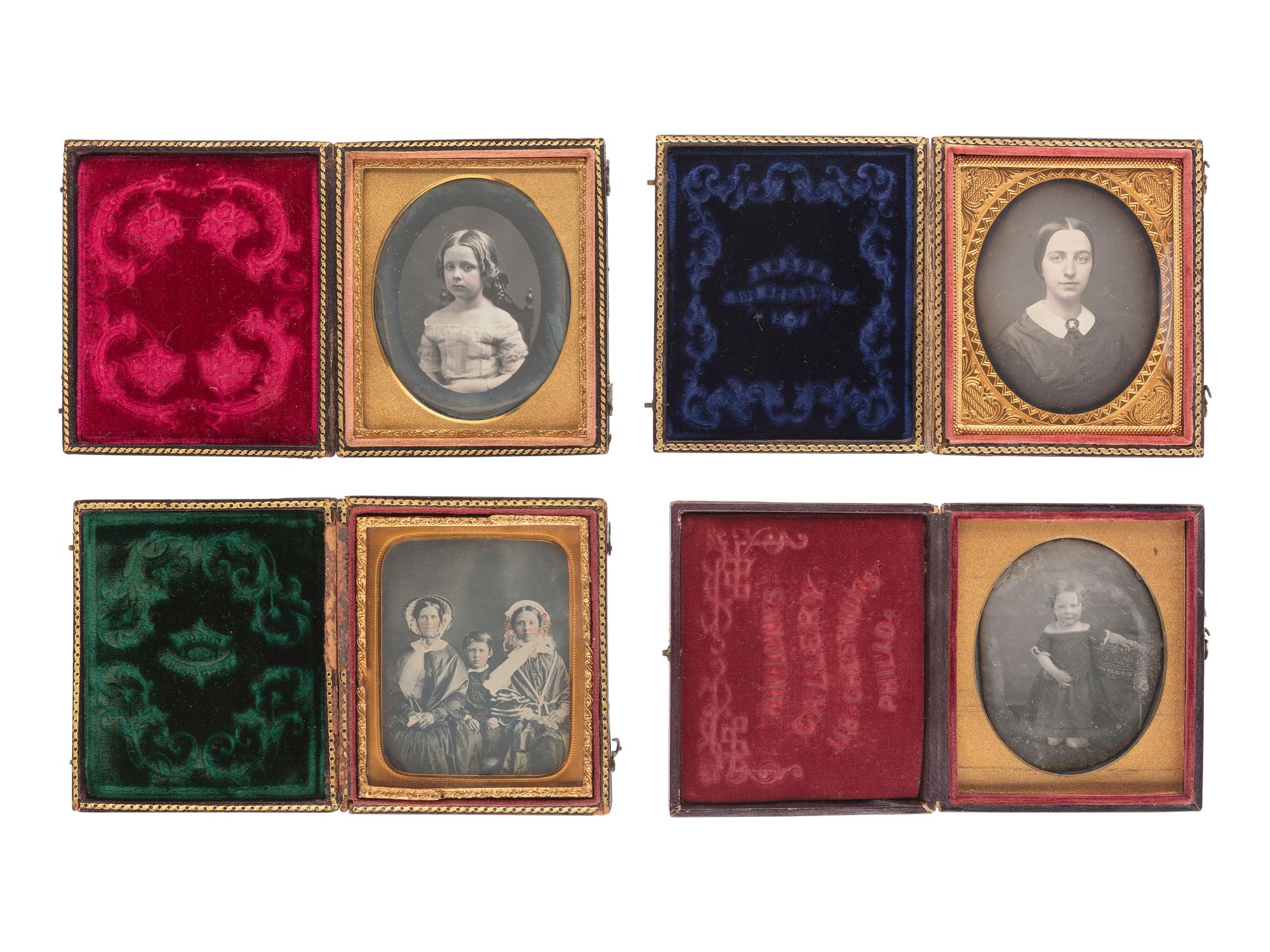 [EARLY PHOTOGRAPHY]. 12 sixth plate daguerreotypes of children and adolescents, incl. works by ANSON and VAN LOAN.