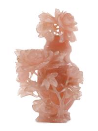 A Chinese Carved Rose Quartz Lidded Vase