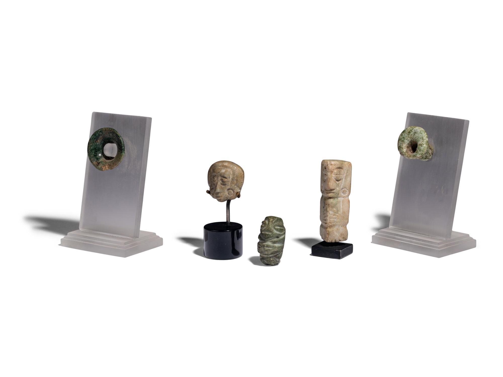 Five Maya and Mixtec Jade Articles