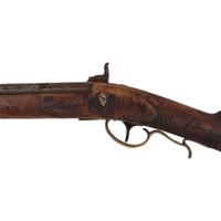 Full Stock Leman Percussion Rifle Showing Native American Use
