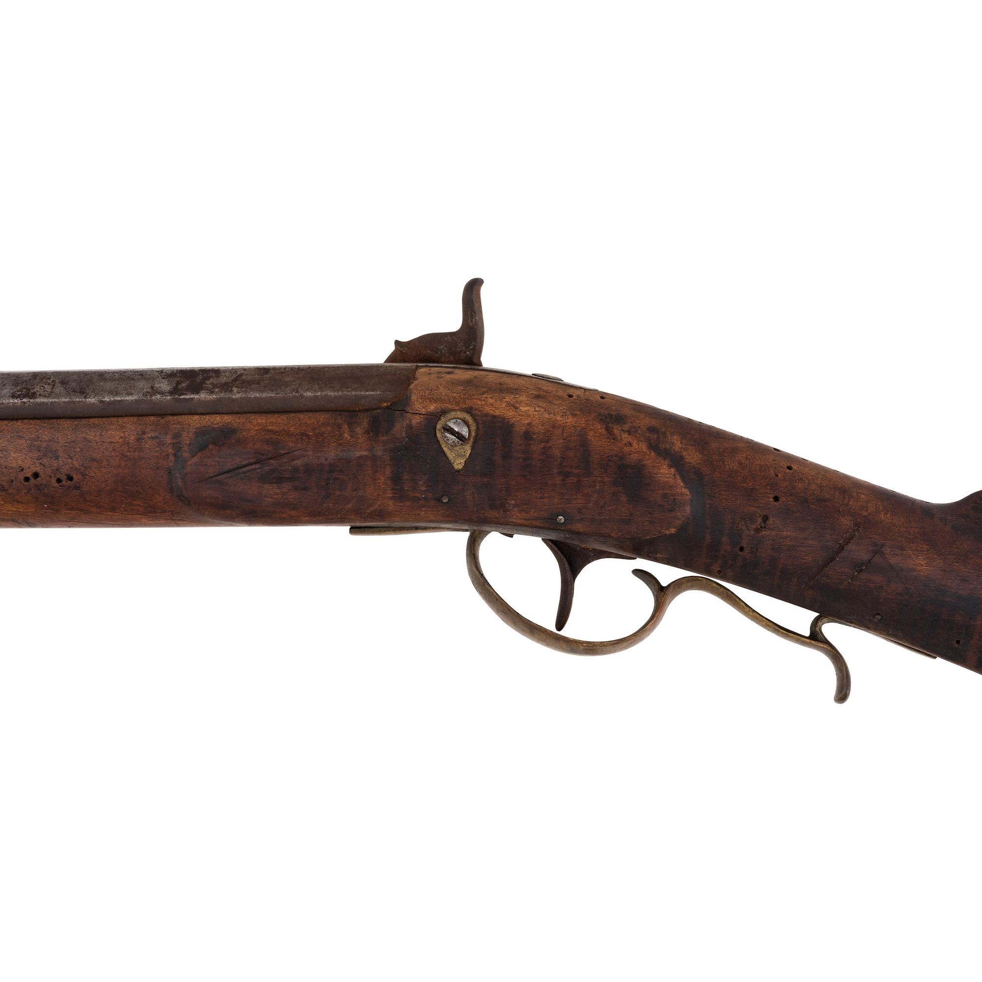 Full Stock Leman Percussion Rifle Showing Native American Use