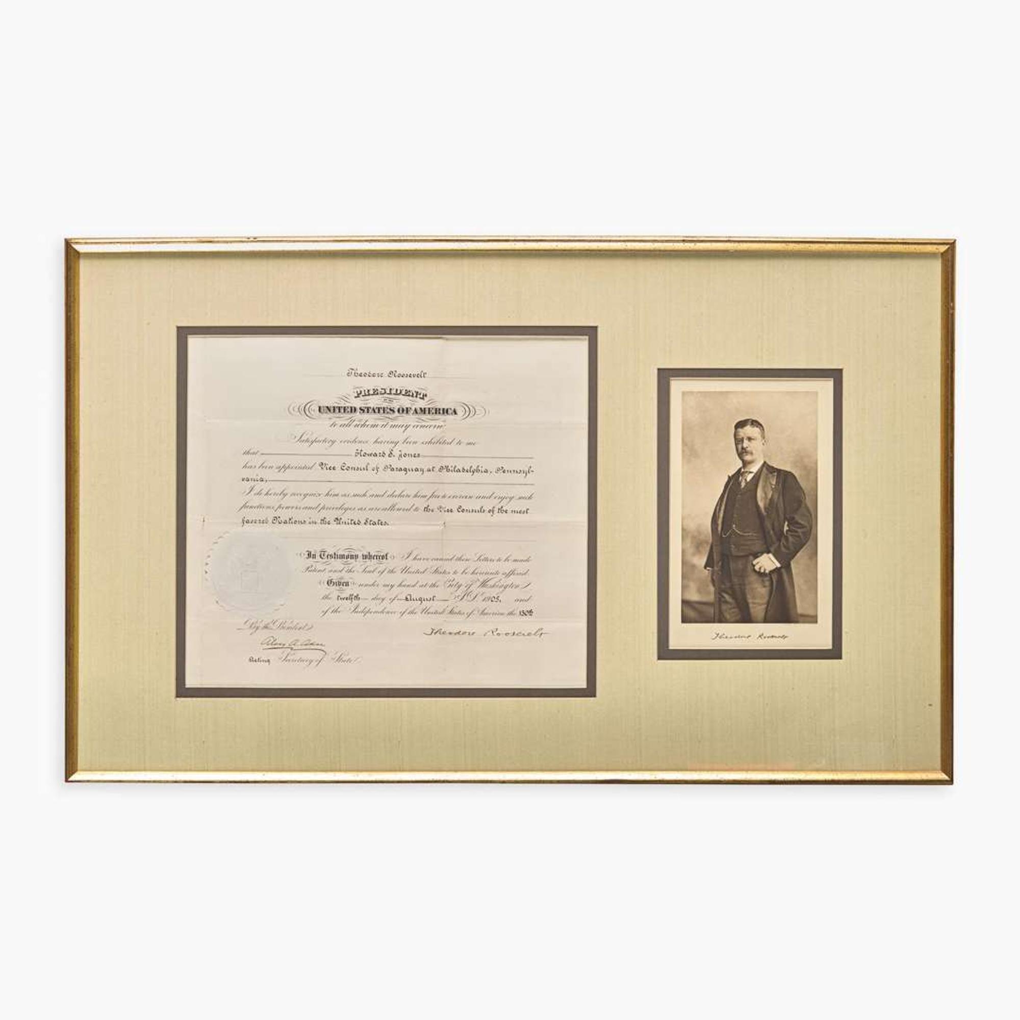 [Presidential] Roosevelt, Theodore Signed Diplomatic Appointment