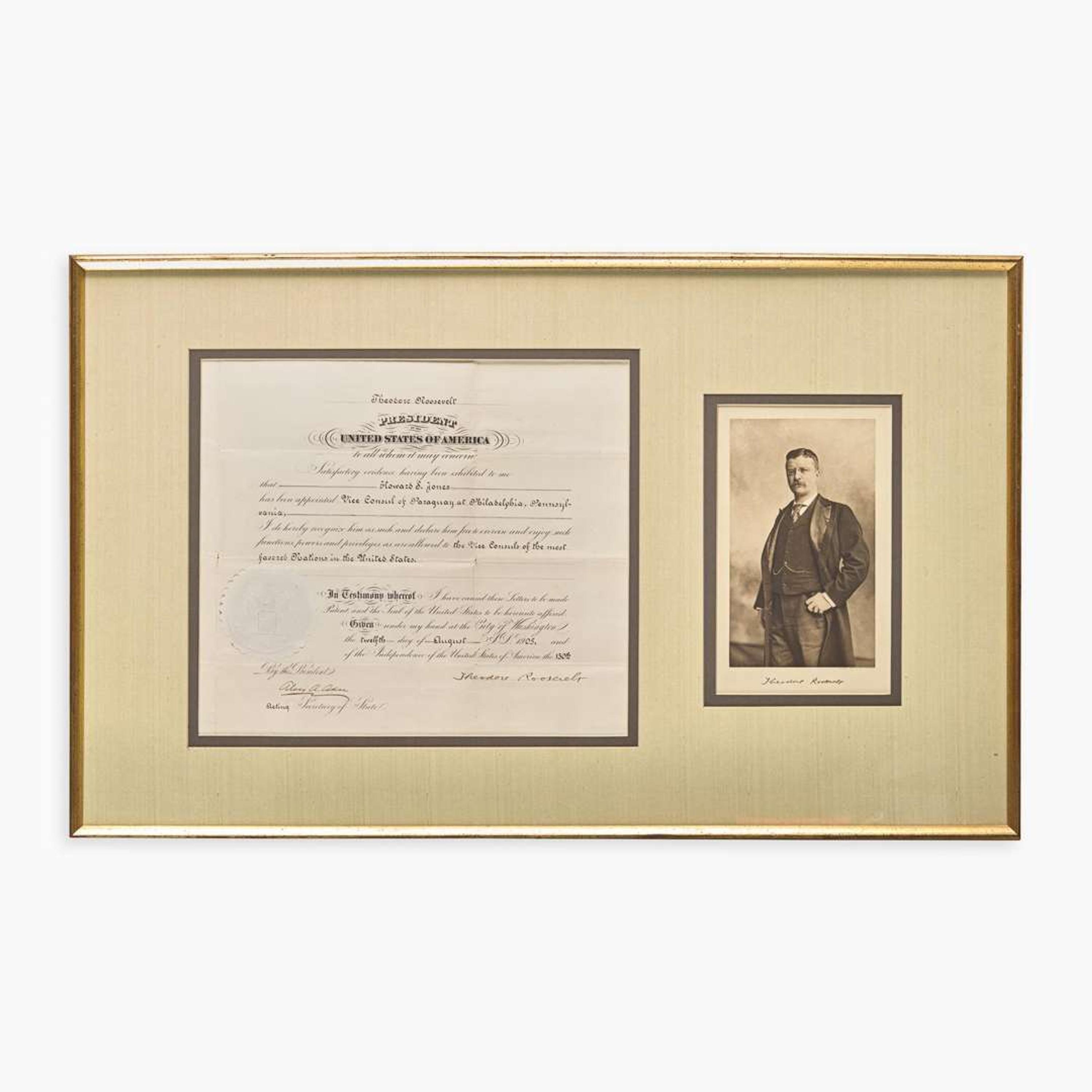 [Presidential] Roosevelt, Theodore Signed Diplomatic Appointment