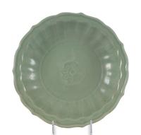 Two Longquan Celadon Glazed Porcelain Plates