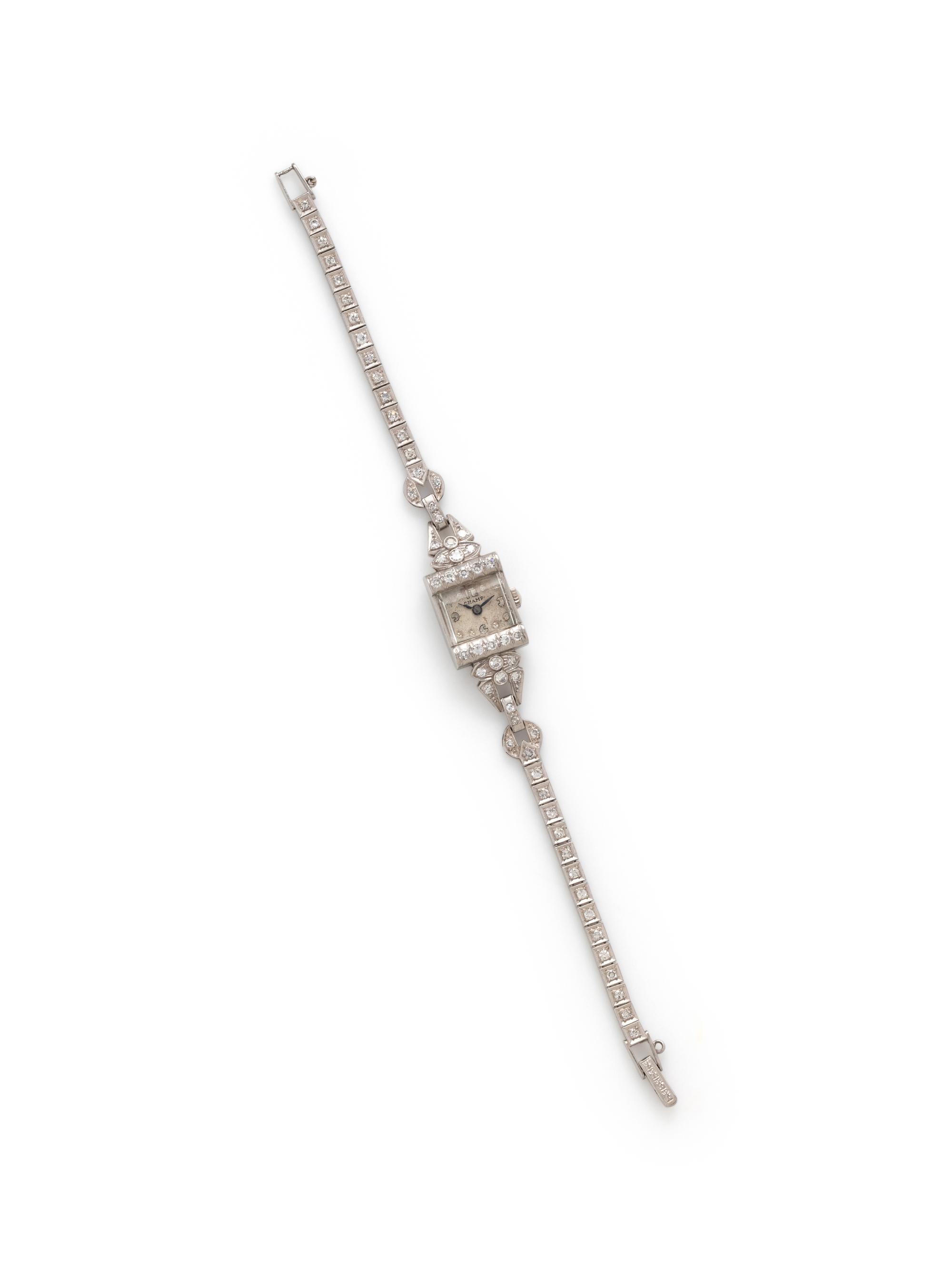 PLATINUM AND DIAMOND WATCH