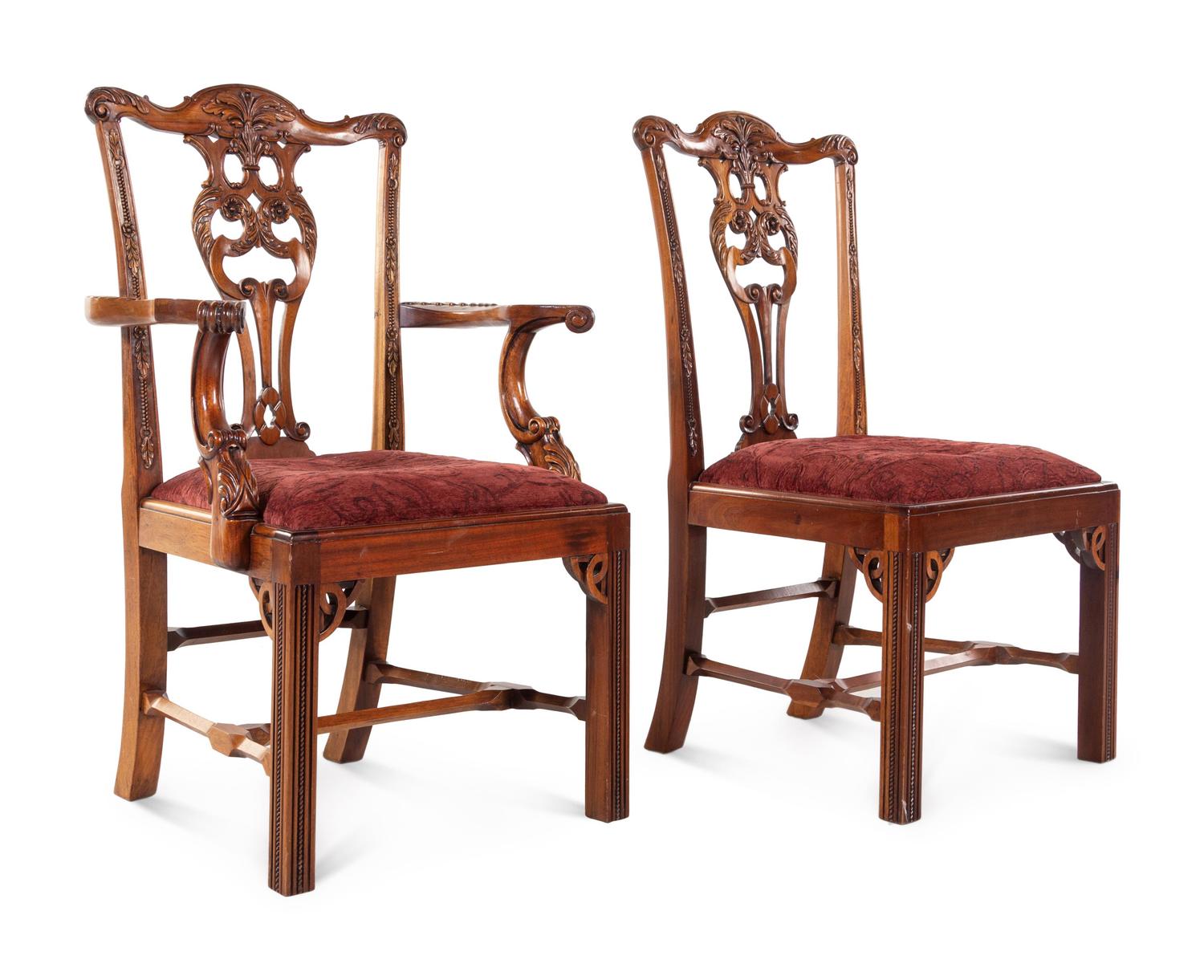 A Set of Twelve George III Style Mahogany Dining Chairs