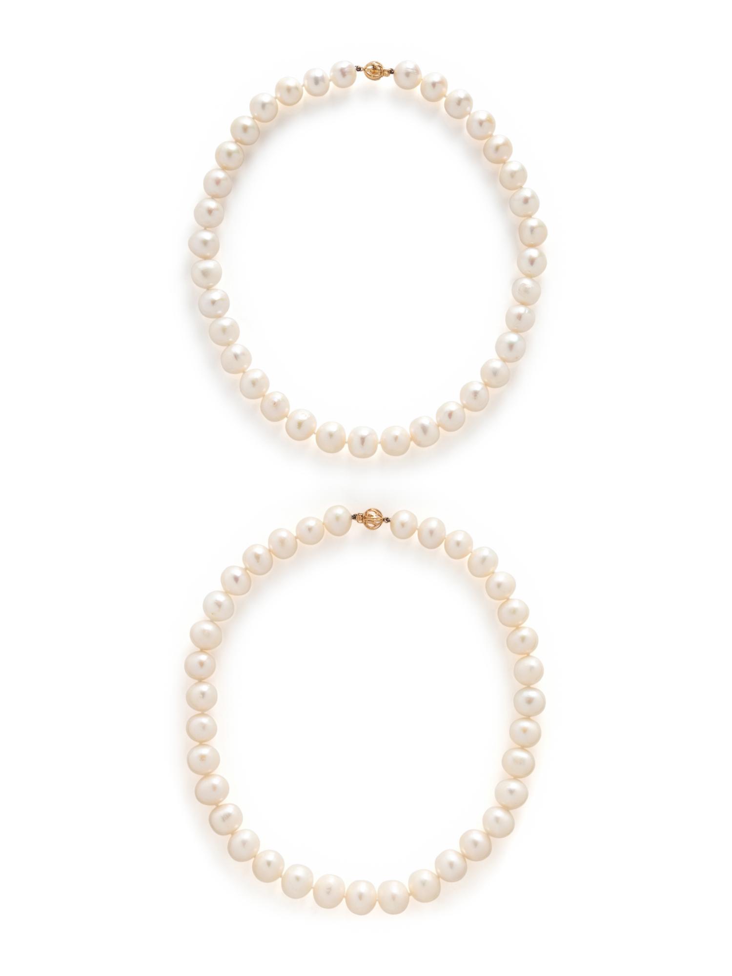 PAIR OF CULTURED PEARL NECKLACES