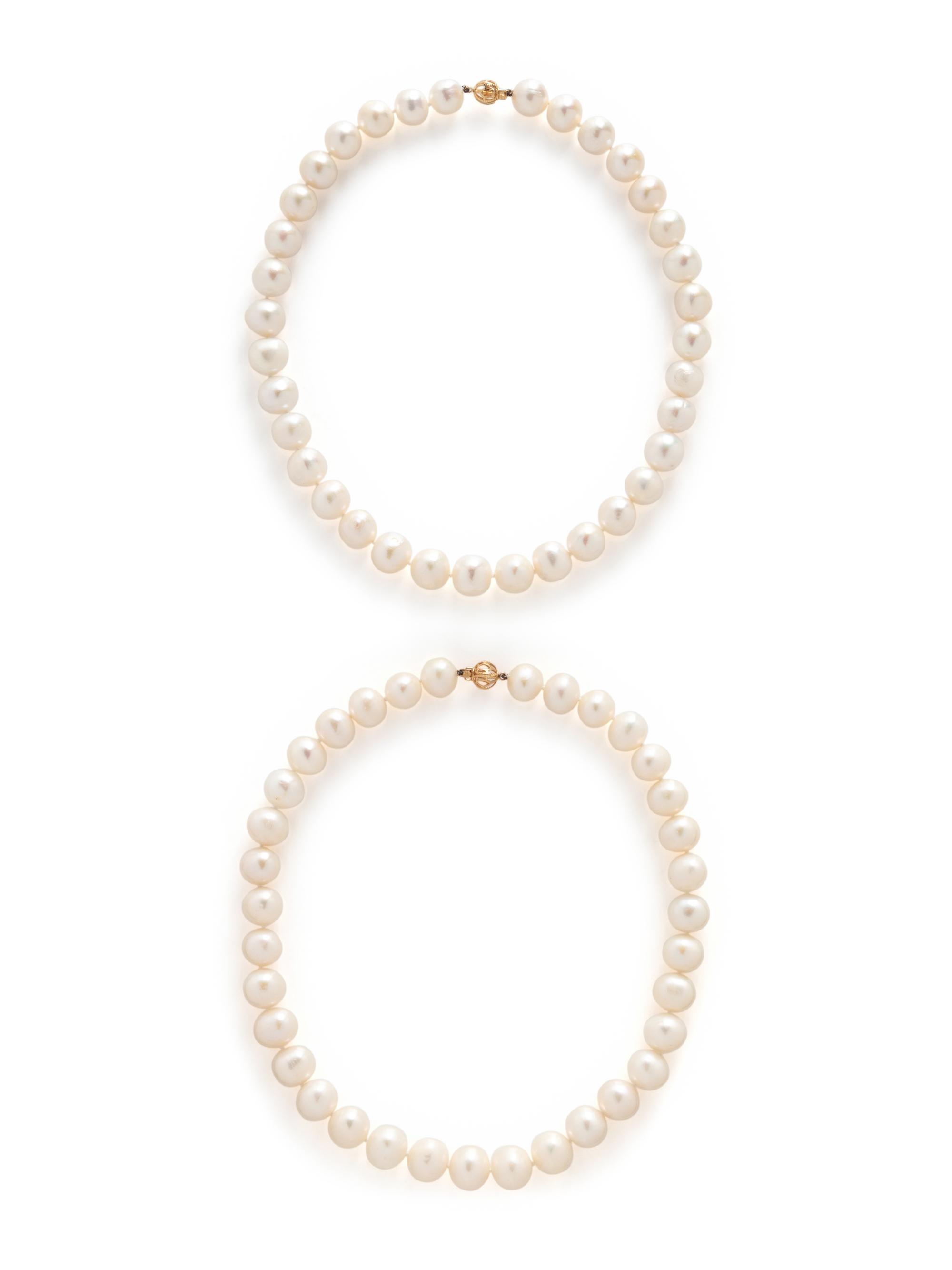 PAIR OF CULTURED PEARL NECKLACES