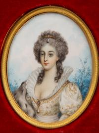 A Collection of Nine Framed Italian Miniature Portraits