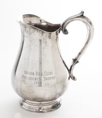 An American Silver-Plate Water Pitcher, Reed and Barton, Taunton, MA, Jamestown pattern, the body engraved Indian Hills Club Presidents
